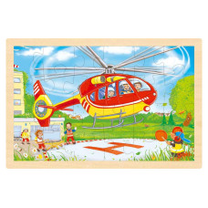 Goki Einlegepuzzle Hubschrauber/Feuerwehr 30 x 20 cm Goki Einlegepuzzle Hubschrauber/Feuerwehr 30 x 20 cm