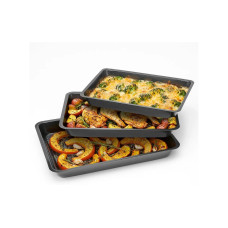 EASYmaxx Auflaufform-Set S/M/L Eckig, Schwarz