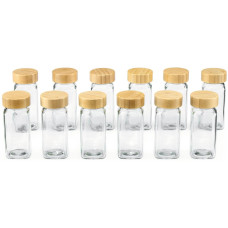 GOURMETmaxx Gewürzgläser-Set 120 ml, Transparent/Braun GOURMETmaxx Gewürzgläser-Set 120 ml, Transparent/Braun
