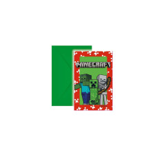We fiesta Party Einladungskarte Minecraft 6 Stück We fiesta Party Einladungskarte Minecraft 6 Stück