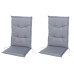 COCON Stuhlauflage Hochlehner Outdoor 118 x 50 cm, Grau, 2er-Set