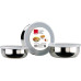 Ibili Set aus 3 Edelstahlbehältern 14+16+18 cm 3 Stück, Silber