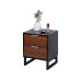 relaxdays Nachttisch mit 2 Schubladen 40 x 50 cm, Schwarz/Braun/Silber
