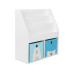 relaxdays Bücherregal für Kinder 79 x 72 x 30.5 cm Weiss/Blau