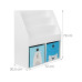 relaxdays Bücherregal für Kinder 79 x 72 x 30.5 cm Weiss/Blau