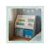 relaxdays Bücherregal für Kinder 79 x 72 x 30.5 cm Weiss/Blau