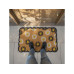 relaxdays Fussmatte Blumen 60 x 40 cm Blau/Natur