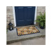 relaxdays Fussmatte Blumen 60 x 40 cm Blau/Natur