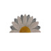 relaxdays Fussmatte Sonnenblume 80 x 50 cm Grau
