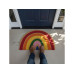 relaxdays Fussmatte Regenbogen 80 x 50 cm Mehrfrabig
