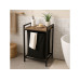 relaxdays Wäschekorb  65 L Schwarz/Braun