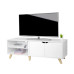 relaxdays TV-Möbel Vintage Style 140 cm, Weiss 60 Zoll