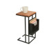 relaxdays Beistelltisch in C-Form Mango 63 x 30 Braun/Schwarz