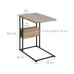 relaxdays Beistelltisch in C-Form 60 x 55 Hellbraun/Schwarz