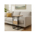relaxdays Beistelltisch in C-Form 60 x 55 Hellbraun/Schwarz