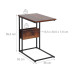 relaxdays Beistelltisch in C-Form 60 x 55 cm Dunkelbraun