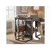 relaxdays Beistelltisch in C-Form 60 x 55 cm Dunkelbraun
