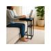 relaxdays Beistelltisch in C-Form 60 x 40 cm Schwarz