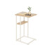 relaxdays Beistelltisch in C-Form 60 x 40 Hellbraun/Weiss