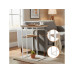 relaxdays Beistelltisch in C-Form 60 x 40 Hellbraun/Weiss