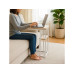 relaxdays Beistelltisch in C-Form 60 x 40 Hellbraun/Weiss