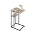 relaxdays Beistelltisch in C-Form 60 x 40 Schwarz/Hellbraun