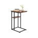 relaxdays Beistelltisch in C-Form 60 x 40 Dunkelbraun