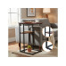 relaxdays Beistelltisch in C-Form 60 x 40 Dunkelbraun