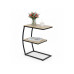 relaxdays Beistelltisch in C-Form 58.5 x 47.5 cm Schwarz/Hellbraun
