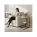 relaxdays Beistelltisch in C-Form 58.5 x 47.5 cm Schwarz/Hellbraun