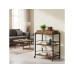 relaxdays Servierwagen im Industrial-Style 70 x 88 cm, Schwarz/Braun
