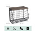 relaxdays Organizer Obstkorb Wandregal 21 x 30 cm Braun/Schwarz