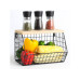 relaxdays Organizer Obstkorb Wandregal 21 x 30 cm Hellbraun/Schwarz