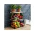 relaxdays Organizer Obstkorb Wandregal 21 x 30 cm Hellbraun/Schwarz