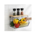 relaxdays Organizer Obstkorb Wandregal 21 x 30 cm Hellbraun/Schwarz