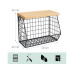 relaxdays Organizer Obstkorb Wandregal 21 x 30 cm Hellbraun/Schwarz