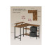 VASAGLE Tisch in L-Form Braun 115 x 105 x 89.5 cm