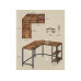 VASAGLE Tisch in L-Form Braun/Schwarz 120 x 130 x 76 cm