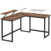 VASAGLE Tisch in L-Form Vintagebraun 140 x 130 cm