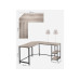 VASAGLE Tisch Eckschreibtisch Greige 138 cm Grau/Schwayrz 138 cm