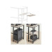 VASAGLE Tisch Eckschreibtisch Greige 138 cm Grau/Schwayrz 138 cm