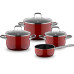 WMF Kochtopf-Set Fusiontec Essential Pro, Edelstahl, Rot
