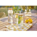 Zeller Present Glasflasche mit Rillen 1000 ml, Hellbraun/Transparent
