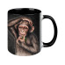 creanorm Tasse Affe Black Edition 330 ml, 1 Stück, Schwarz