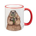 creanorm Tasse Murmeltier 330 ml, 1 Stück, Rot/Weiss