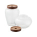 House Nordic Vorratsdose Maya, Glas / Akazie, 2er-Set