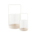House Nordic Windlicht Hurricane, Glas/Metall, Beige