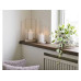 House Nordic Windlicht Hurricane, Glas/Metall, Beige