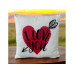 Dameco Kissen mit Schriftzug «I Love You» Weiss/Rot, 30 x 30 cm