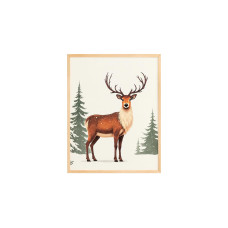 Wallxpert Weihnachtsbild Winter Hirsch Hirsch, 33x48 cm Wallxpert Weihnachtsbild Winter Hirsch Hirsch, 33x48 cm